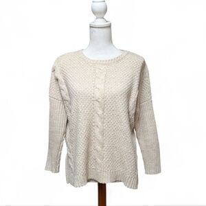 Barney's New York Women's Cream Cable Knit Oversized Sweater Sz XS
